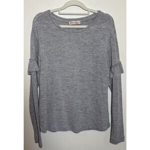 Philosophy Republic Clothing Small Round Neck Long Ruffled Long Sleeve Shirt